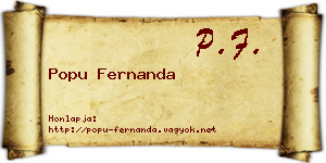 Popu Fernanda névjegykártya